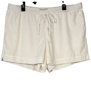 NWT ABERCROMBIE & FITCH Mid Rise Linen-Blend Pull-On Short, Off White, Size 12R